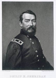 General Philip Sheridan, grabado de una fotografía por Robert E. Whitechurch (1814-c.1883)