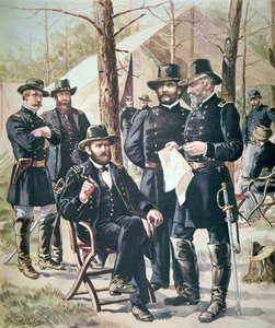 General Ulysses Simpson Grant, comandante de las fuerzas de la Unión en la Batalla de Shiloh, 6-7 de abril de 1862 de American School