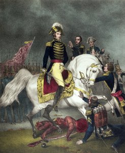 General William Henry Harrison en la Batalla de Tippecanoe en 1811 de American School