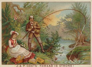 Caballero pescando en la orilla del río de American School