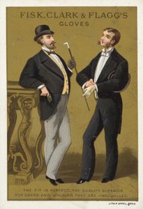 Caballeros hablando, anuncio de guantes de American School