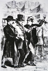 Emborrachando a un votante para influir en su voto en la elección de 1864 de American School