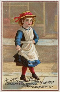 Niña saltando juguetonamente (cromolitografía) de American School
