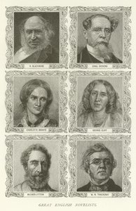 Grandes Novelistas Ingleses, R Blackmore, Charles Dickens, Charlotte Bronte, George Eliot, Bulwer-Lytton, W M Thackeray de American School