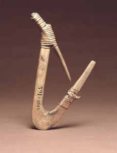 Anzuelo de fletán, c.1800 (madera y raíz de abeto) de American School