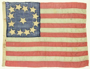 Bandera cosida a mano con trece estrellas, c.1830-80