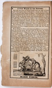 Tiempos Difíciles, página 2 de El Almanaque Cómico Americano para 1838 de American School