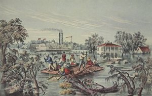 Alta marea en el Mississippi, pub. 1868 de American School