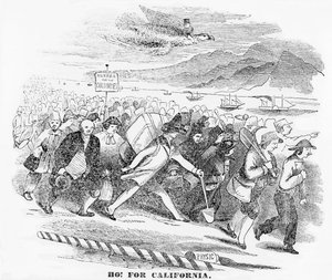 ¡Ho! para California, ilustración del New York Atlas, 14 de enero de 1849 de American School