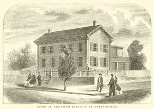 Casa de Abraham Lincoln en Springfield (grabado) de American School