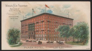 Tarjeta comercial de hotel (grabado coloreado) de American School