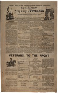 Póster de reclutamiento de Filadelfia para el Primer Cuerpo de Veteranos del General Hancock, febrero 1865 de American School