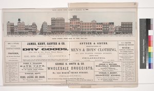 Ilustración del Directorio Panorámico de Negocios de Filadelfia de Baxter, 1860 de American School