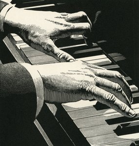 Ilustración de Manos Tocando un Piano