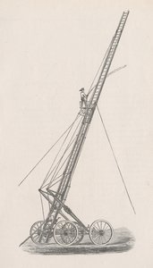 Ilustración del Elevador de Mangueras y Camión No. 1. del Informe de la Junta de Policía, en el Departamento de Bomberos, al Consejo Común de la Ciudad de Chicago, pág. 70., 1872 de American School
