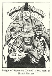 Imagen de héroe deificado japonés, visto en santuarios sintoístas de American School