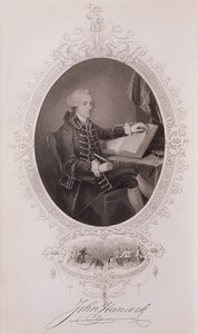 John Hancock (1737-93) de La Historia de los Estados Unidos, Vol. I, por Charles Mackay, grabado por J. Rogers de American School