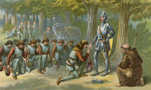 El rey Ricardo perdona a Robin y sus hombres de American School