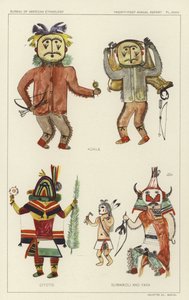 Kokle, Citoto, Sumaikoli y Yaya (litografía en color) de American School