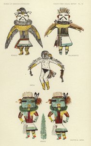 Kwahu, Palakwayo, Keca, Pawik (litografía en color) de American School