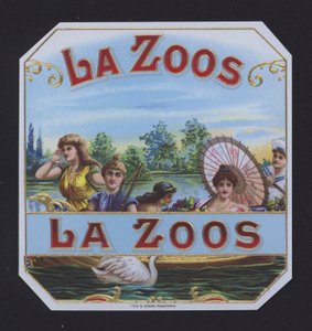 La Zoos, etiqueta de cigarro (chromolitho) de American School