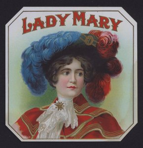 Lady Mary, etiqueta de cigarro (chromolitho) de American School