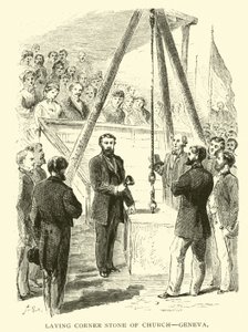Colocación de la primera piedra de la Iglesia, Ginebra de American School