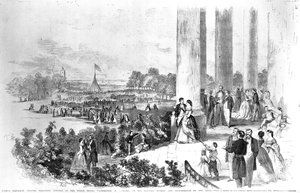 Recepción de la Casa Blanca de Lincoln para el Emperador Napoleón (1808-73) de Frank Leslies Illustrated Newspaper, 17 de agosto de 1861 de American School