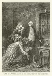 Luis XVI despidiéndose de su familia antes de su ejecución de American School