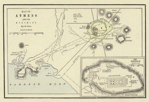 Mapa de Atenas y sus alrededores; La Acrópolis