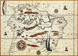 Mapa de América del Sur en 1582 de American School