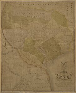Mapa de Texas con partes de los estados adyacentes