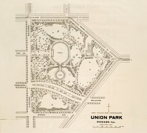 Mapa del Parque Union, Chicago, Illinois de American School