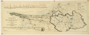 Mapa del nuevo acueducto de Croton, antiguo acueducto y tubería del río Bronx, también las cuencas hidrográficas de Croton y Bronx