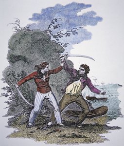 Mary Read lucha contra otro pirata para salvar la vida de su amante de American School