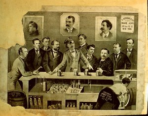 Hombres en un bar de American School