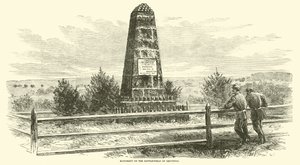 Monumento en el campo de batalla de Groveton, agosto 1862 de American School