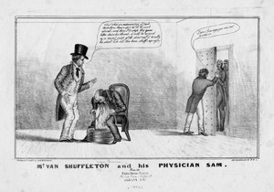 El Sr. van Shuffleton y su médico Sam, c.1836 de American School