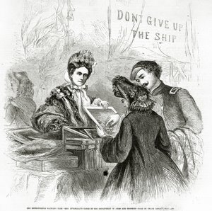 La mesa de la Sra. McClellan en "La Feria Sanitaria Metropolitana" de American School