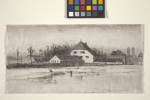 Múnich desde el Marsfeld (aguafuerte) de American School