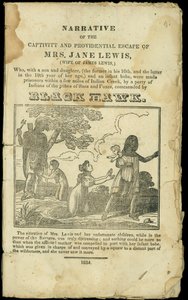 Narrativa del cautiverio y escape providencial de la Sra. Jane Lewis, publicado en 1832 de American School
