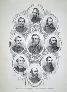 Nueve retratos de generales prominentes del Ejército Confederado de American School