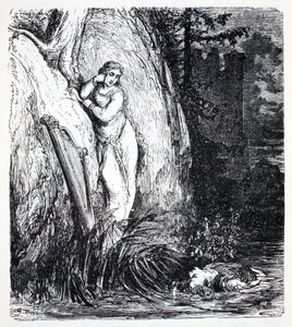 Nixes, de La Guía Mundial de Gnomos, Hadas, Elfos y Otros Seres Pequeños por Thomas Keightley (1789-1872) Publicado 1880, (grabado en blanco y negro) de American School