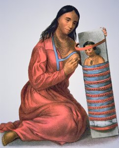 Madre y bebé Ojibwa, c.1821 de American School