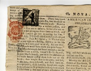 Página de la Halifax Gazette, o The Weekly Adviser, Nueva Escocia, 12-19 de diciembre de 1765 de American School