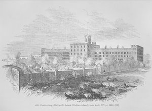 Penitenciaría en la isla de Blackwell (Isla Welfare) Nueva York, c.1853 de American School