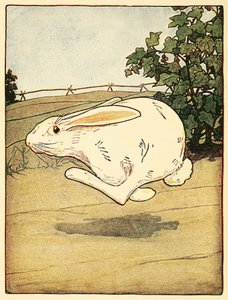 Pedro nunca dejó de correr, de El cuento de Peter Rabbit, pub. 1916 litografía en color, 1916 de American School