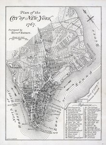 Plano de la ciudad de Nueva York en 1767 de American School