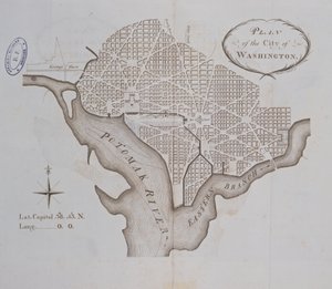 Plano de la ciudad de Washington tal como fue trazado originalmente en 1793 de American School