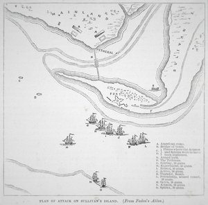Plano del ataque a la Isla de Sullivan de American School